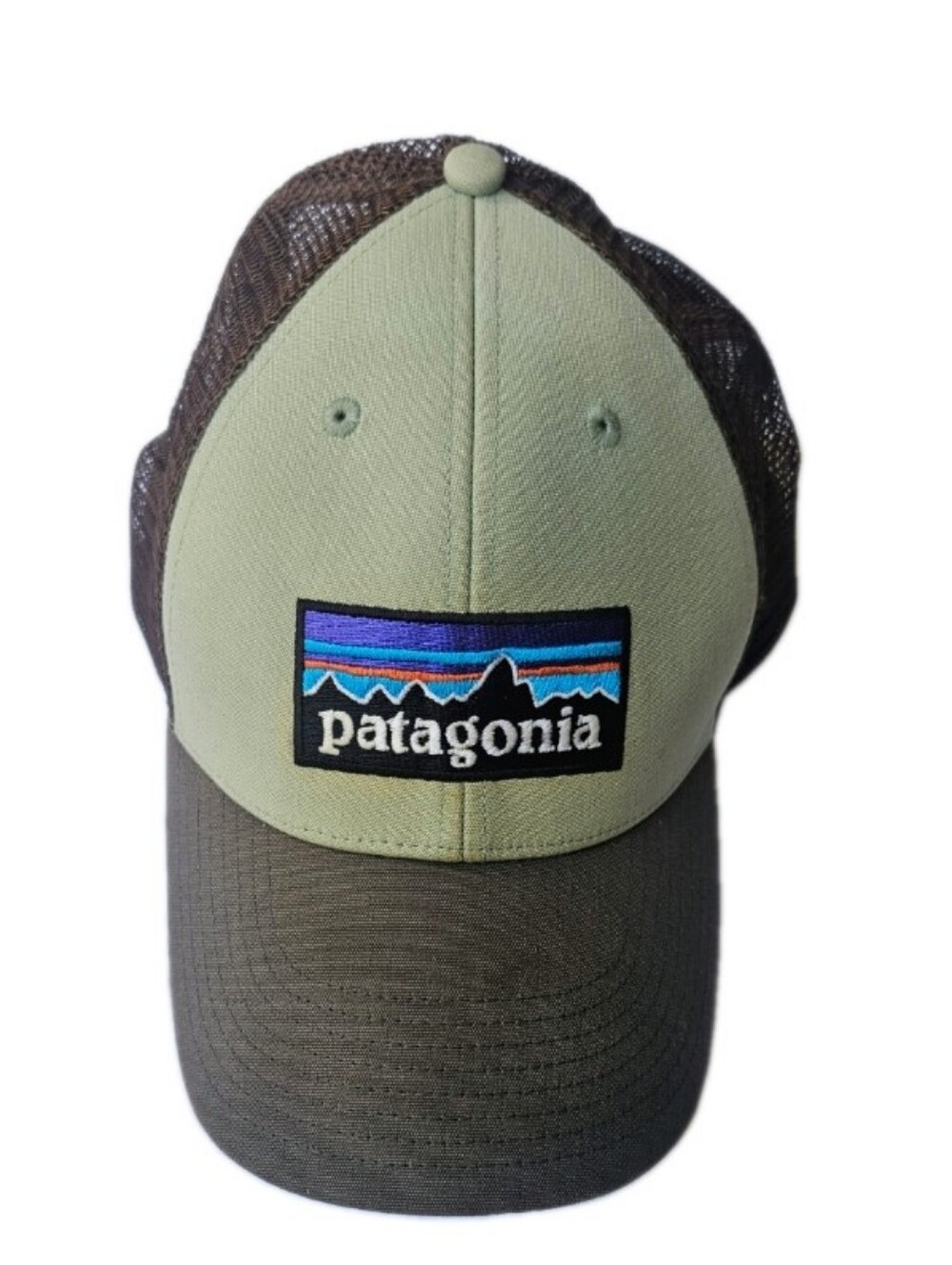 Patagonia P-6 Logo LoPro Trucker Hat Brown/Sage Snapback Cap One Size